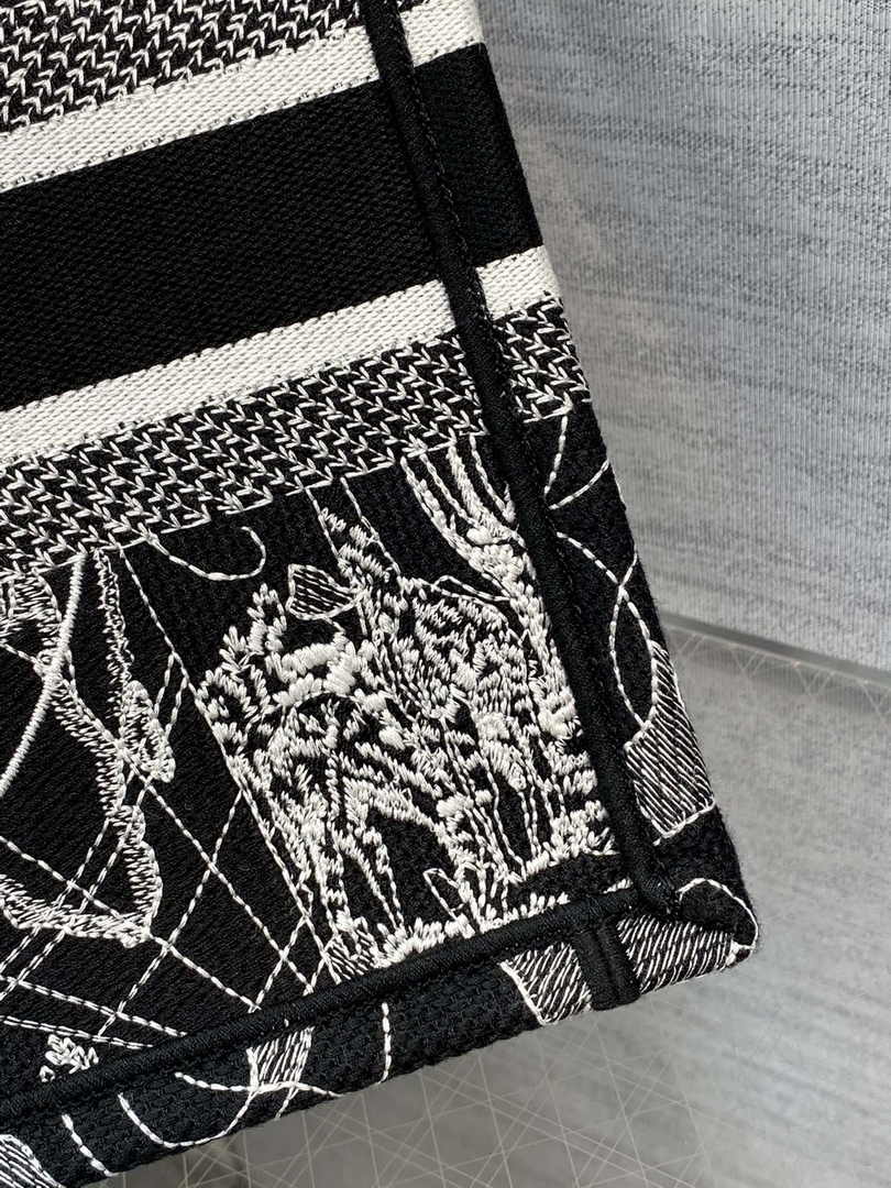 Dior Small Book Tote M1265 Toile de Jouy Embroidery M3564