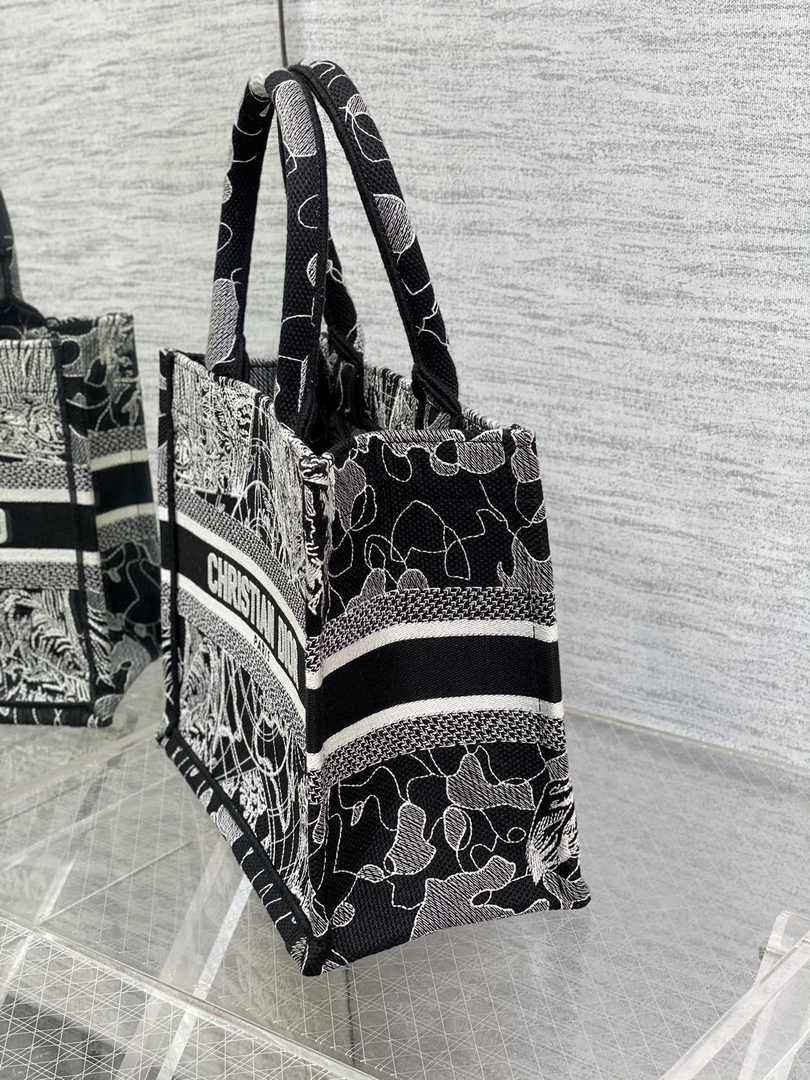 Dior Small Book Tote M1265 Toile de Jouy Embroidery M3564