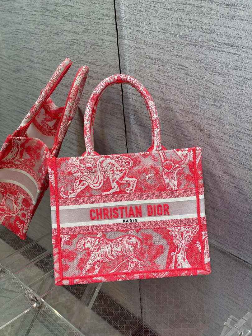 Dior Small Book Tote M1265 Toile de Jouy Embroidery M3530