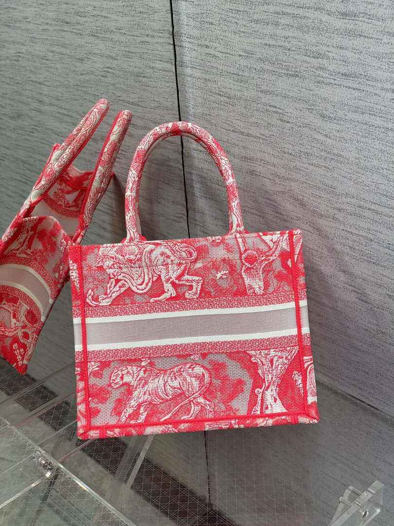 Dior Small Book Tote M1265 Toile de Jouy Embroidery M3530