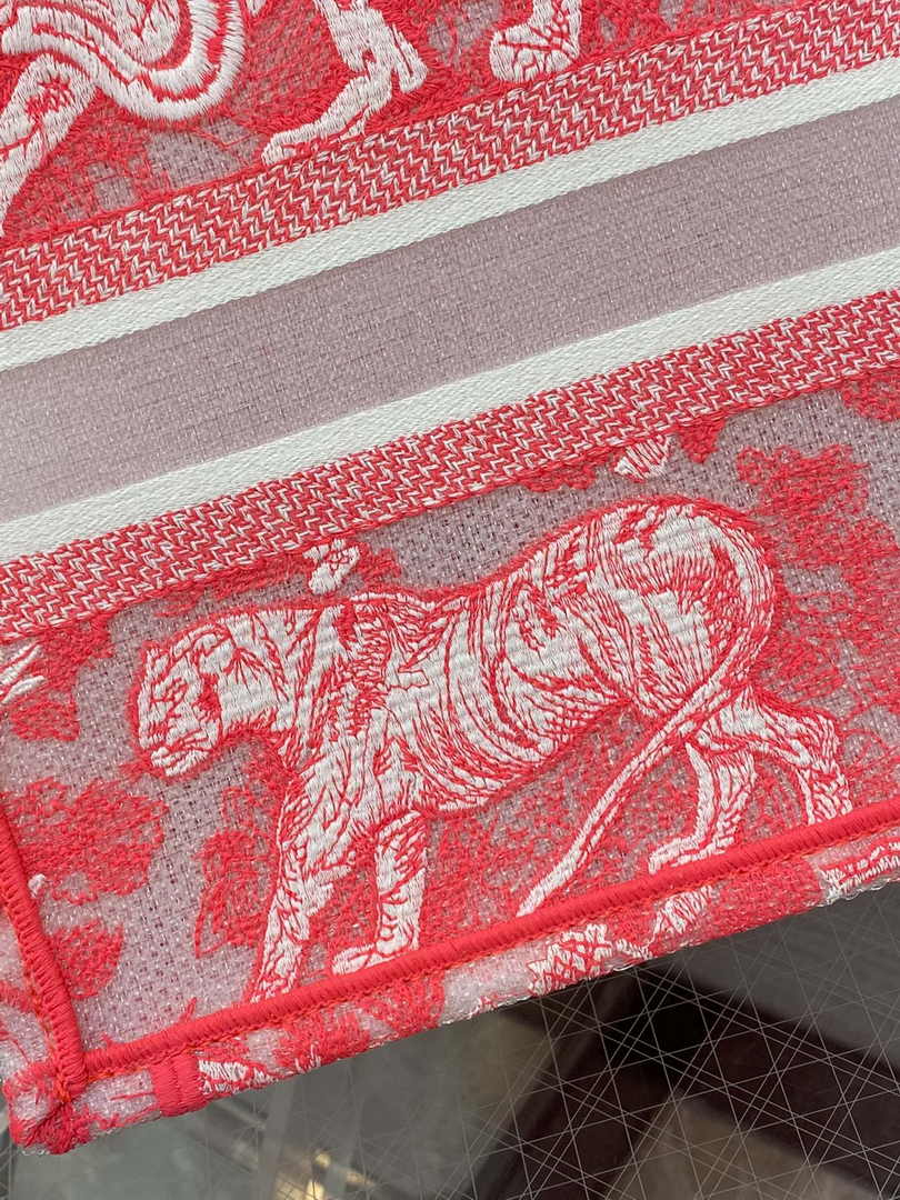 Dior Small Book Tote M1265 Toile de Jouy Embroidery M3530