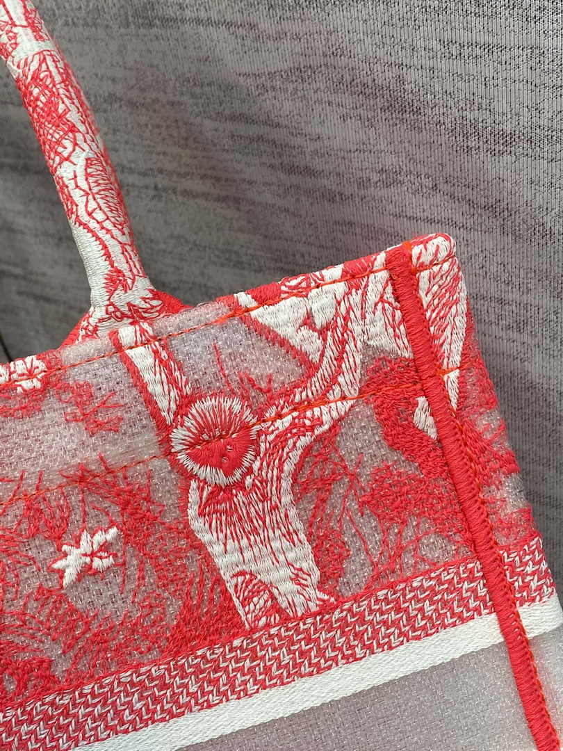 Dior Small Book Tote M1265 Toile de Jouy Embroidery M3530