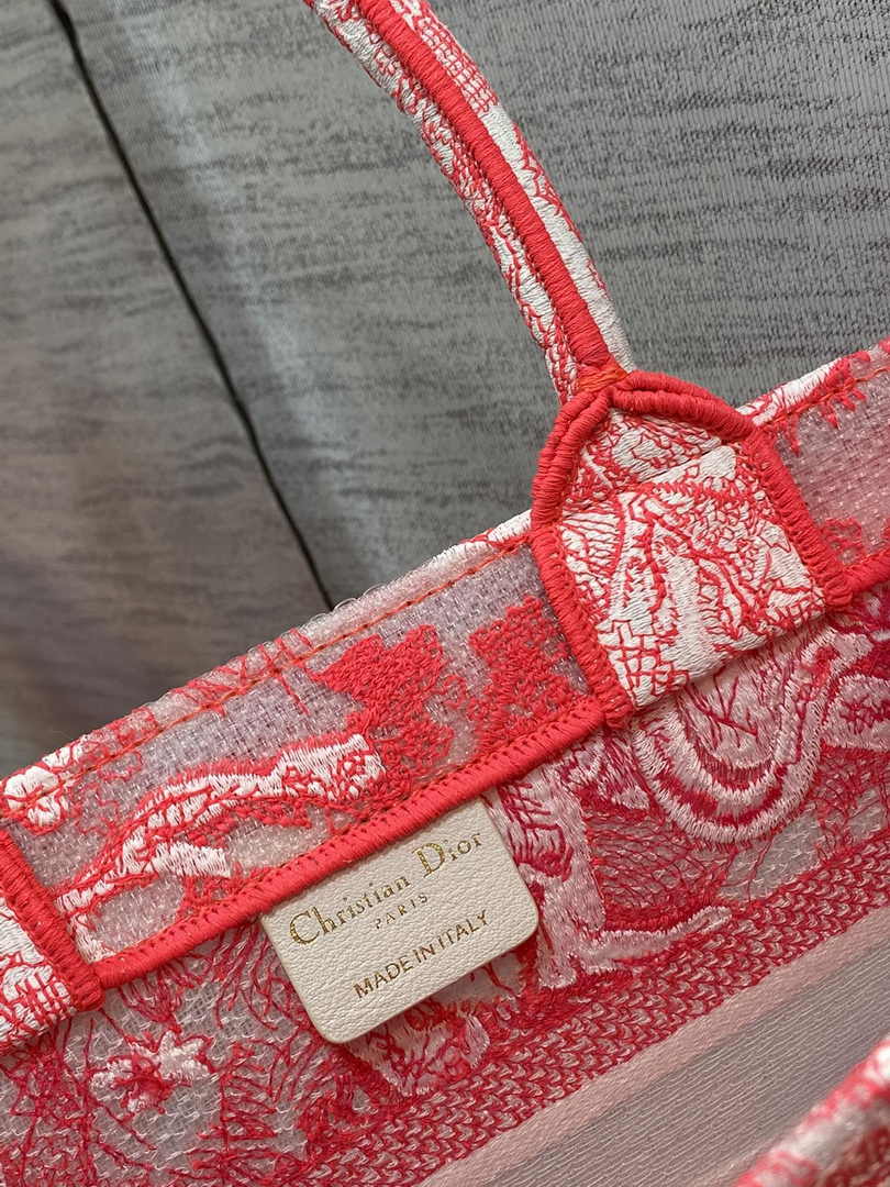Dior Small Book Tote M1265 Toile de Jouy Embroidery M3530
