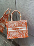 Dior Small Book Tote M1265 Toile de Jouy Embroidery M3531
