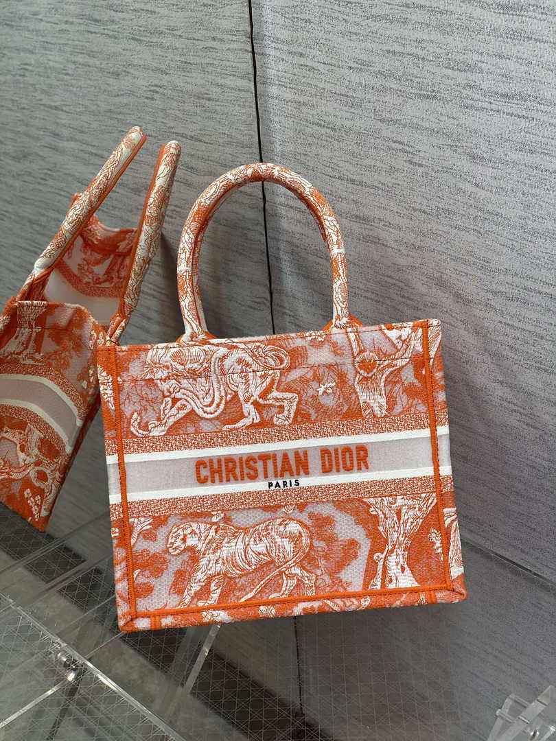 Dior Small Book Tote M1265 Toile de Jouy Embroidery M3531