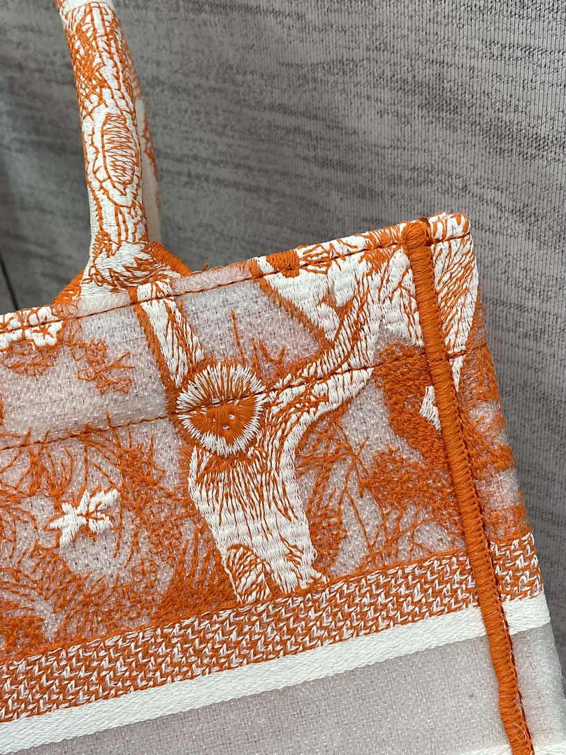 Dior Small Book Tote M1265 Toile de Jouy Embroidery M3531