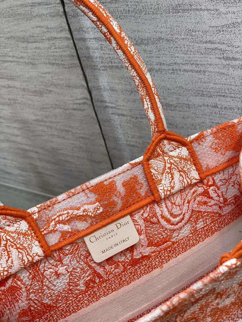 Dior Small Book Tote M1265 Toile de Jouy Embroidery M3531
