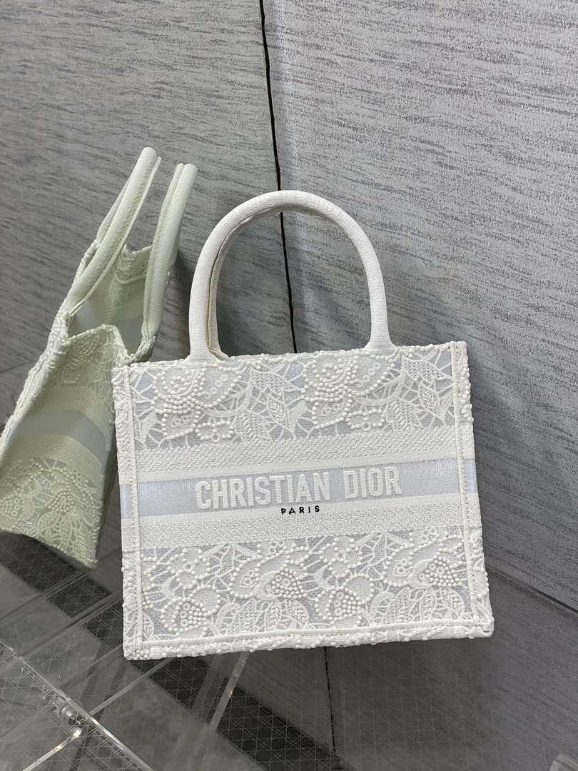 Dior Small Book Tote M1265 Toile de Jouy Embroidery M3543