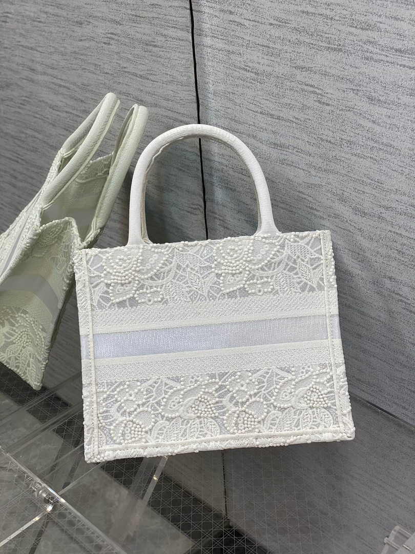 Dior Small Book Tote M1265 Toile de Jouy Embroidery M3543
