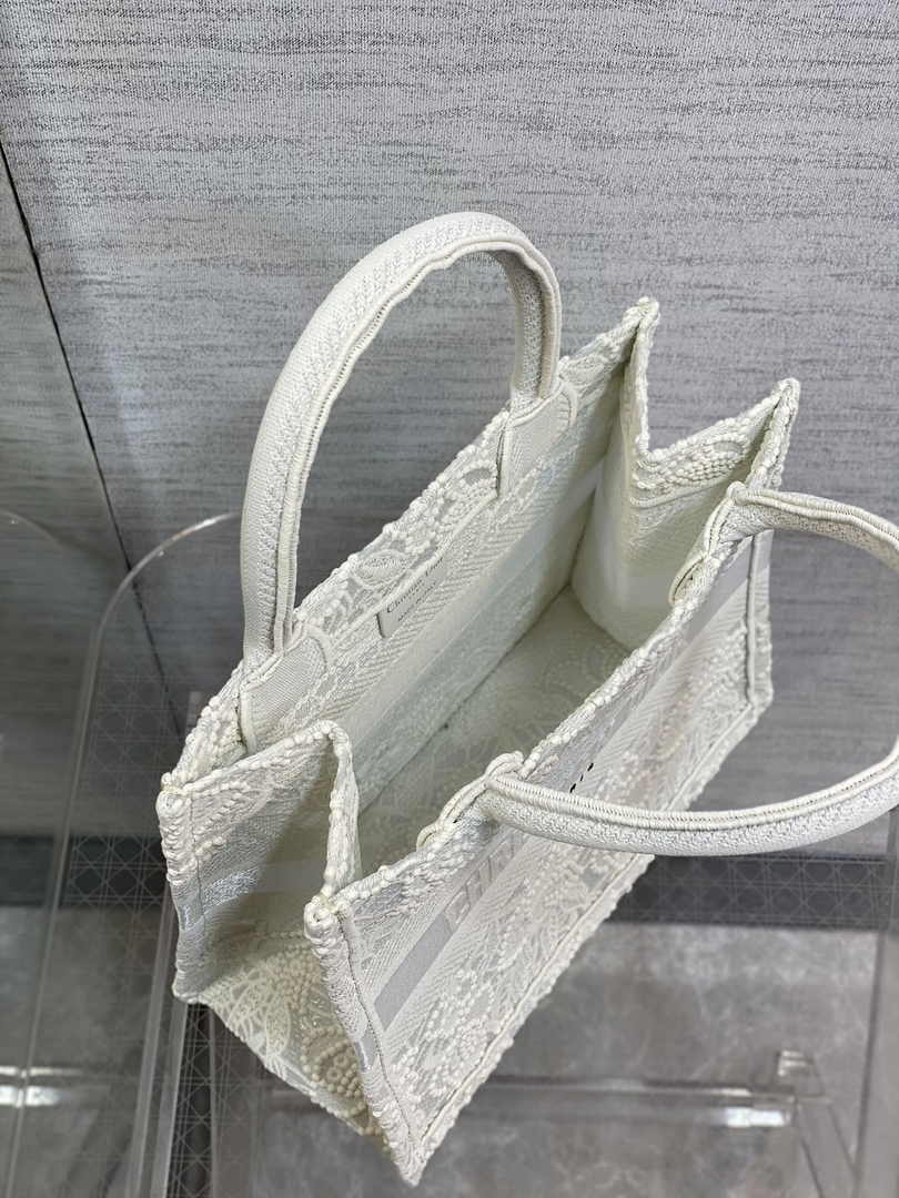 Dior Small Book Tote M1265 Toile de Jouy Embroidery M3543