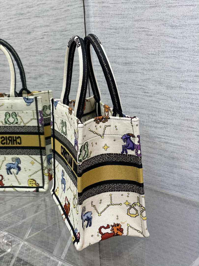 Dior Small Book Tote M1265 Toile de Jouy Embroidery M3520