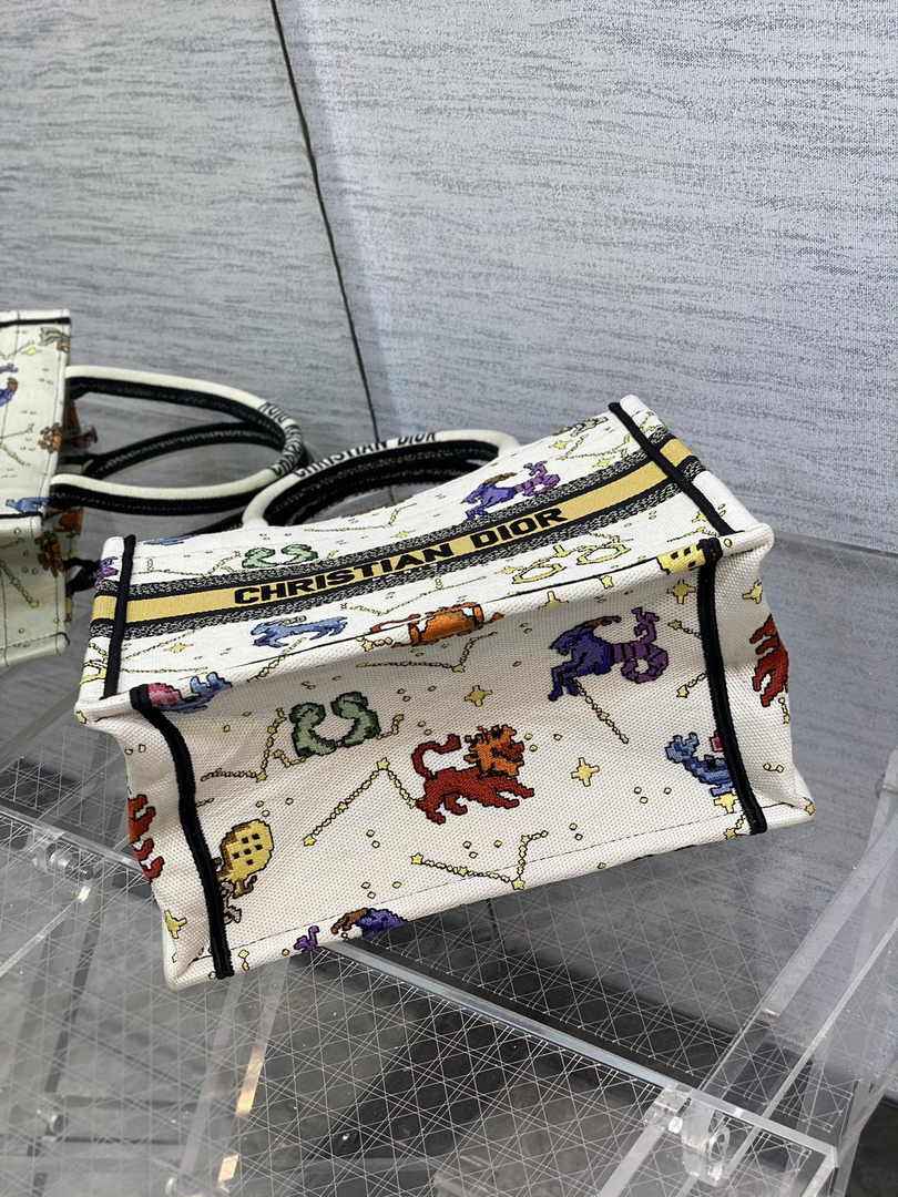 Dior Small Book Tote M1265 Toile de Jouy Embroidery M3520