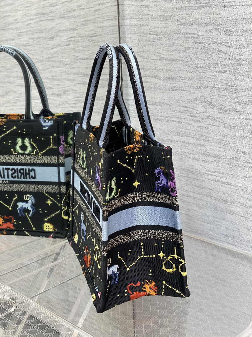 Dior Small Book Tote M1265 Toile de Jouy Embroidery M3521
