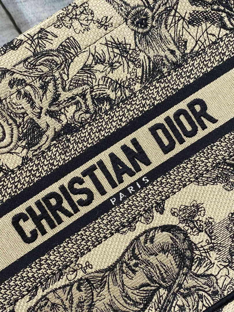 Dior Small Book Tote M1265 Beige Toile de Jouy Embroidery