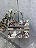 Dior Small Book Tote M1265 Toile de Jouy Embroidery M3565