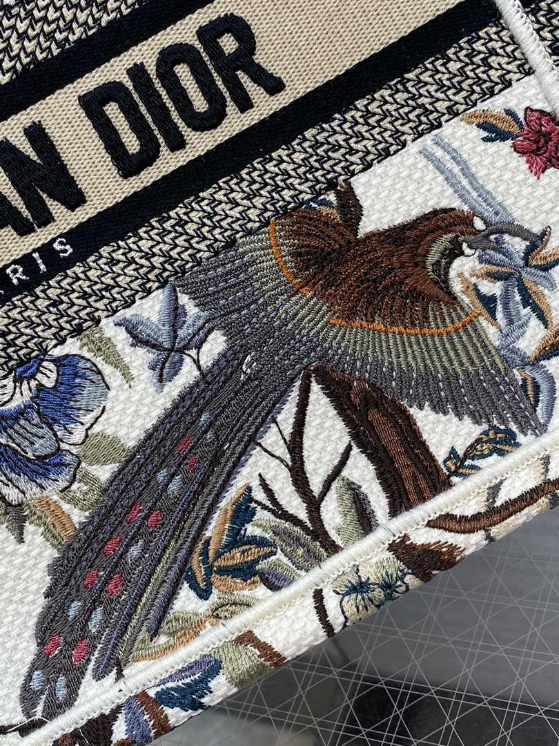 Dior Small Book Tote M1265 Toile de Jouy Embroidery M3565