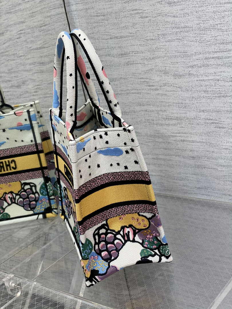 Dior M1265 Small Book Tote Latte Dior Ciel de Rêve Embroidery - Default Title - View 4