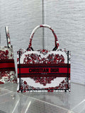 Dior Small Book Tote M1265 Toile de Jouy Embroidery M3559