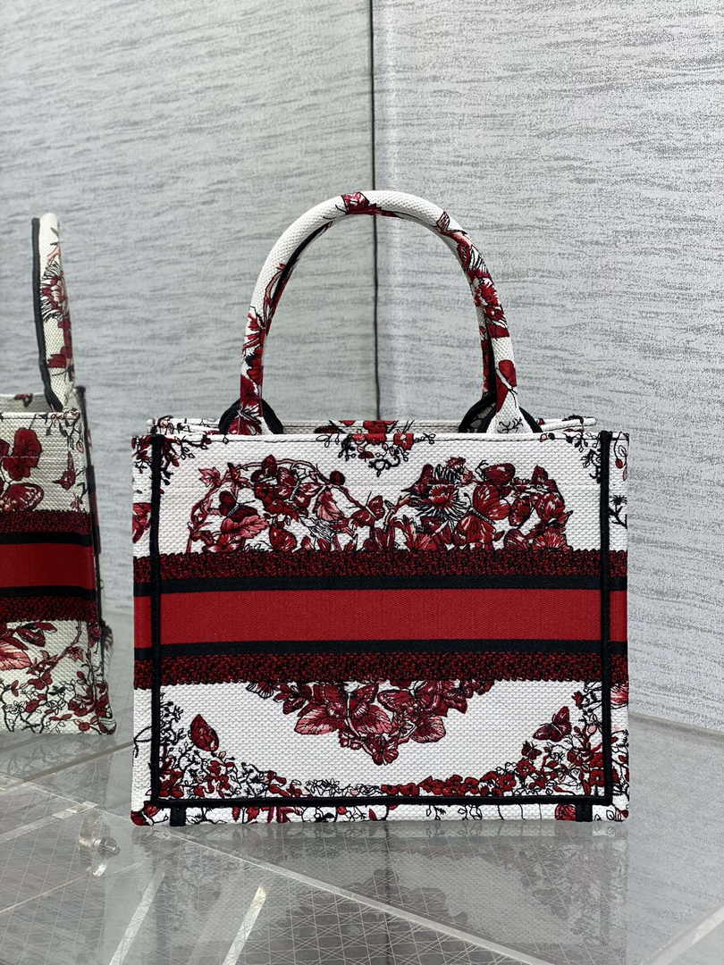 Dior Small Book Tote M1265 Toile de Jouy Embroidery M3559