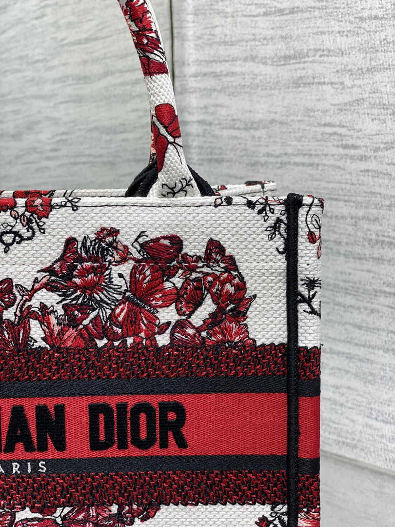 Dior Small Book Tote M1265 Toile de Jouy Embroidery M3559