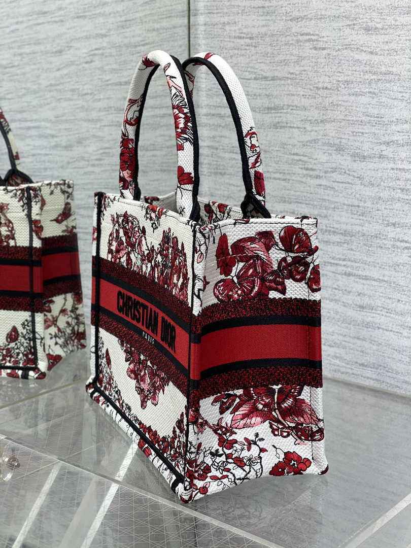 Dior Small Book Tote M1265 Toile de Jouy Embroidery M3559
