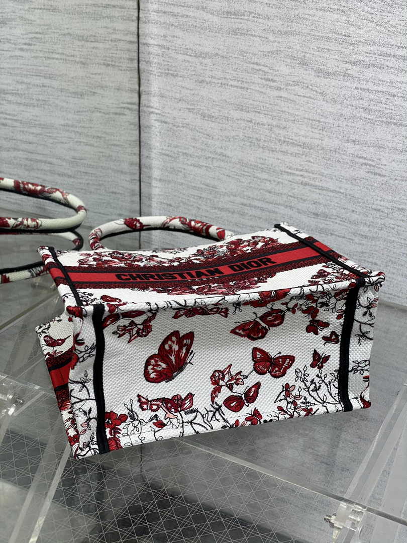 Dior Small Book Tote M1265 Toile de Jouy Embroidery M3559