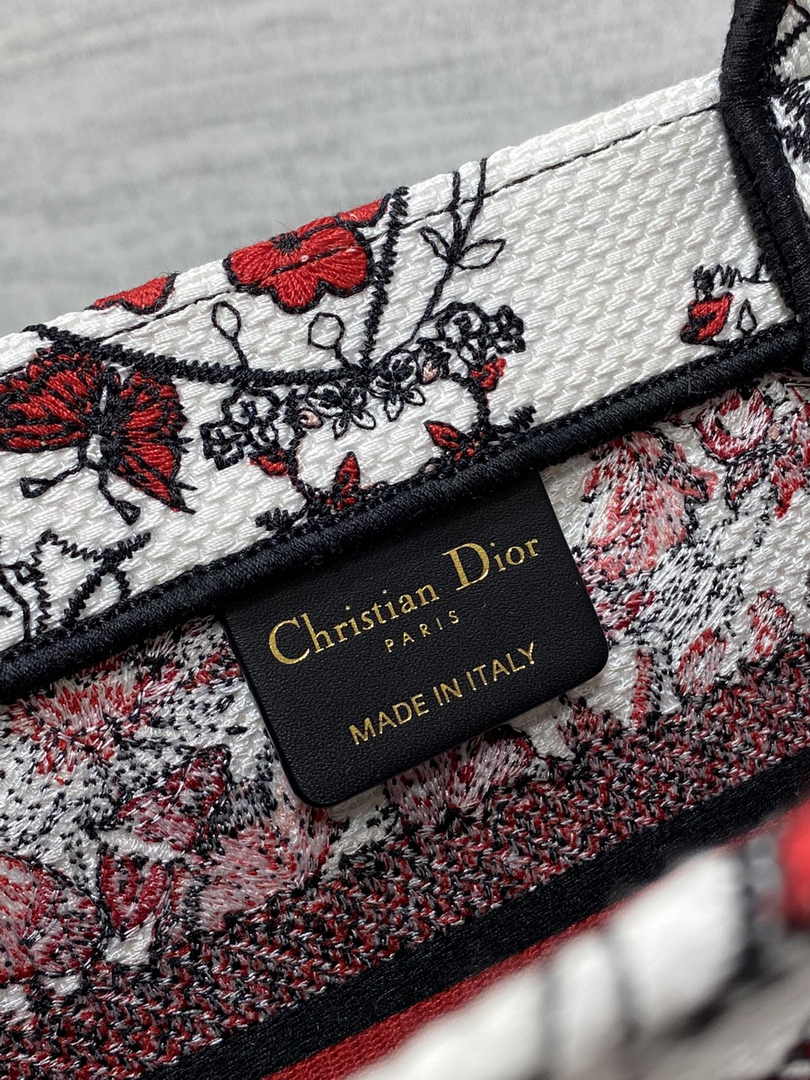 Dior Small Book Tote M1265 Toile de Jouy Embroidery M3559