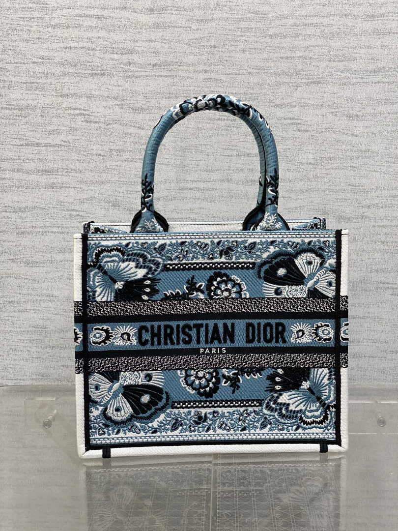 Dior Small Book Tote M1265 Toile de Jouy Embroidery M3544