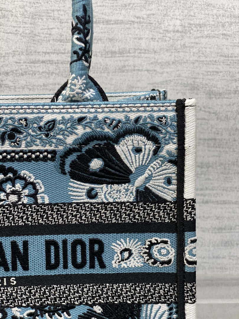 Dior Small Book Tote M1265 Toile de Jouy Embroidery M3544