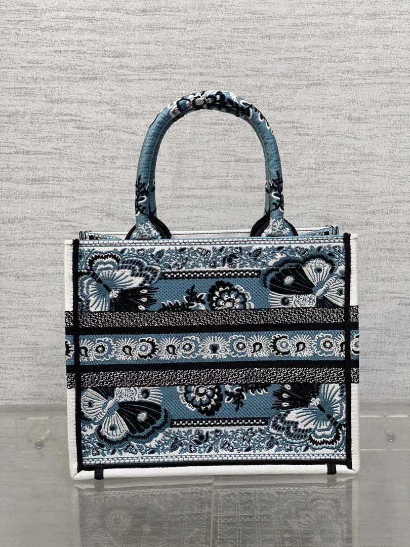 Dior Small Book Tote M1265 Toile de Jouy Embroidery M3544