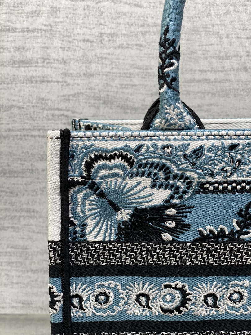 Dior Small Book Tote M1265 Toile de Jouy Embroidery M3544