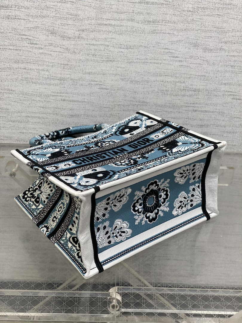 Dior Small Book Tote M1265 Toile de Jouy Embroidery M3544
