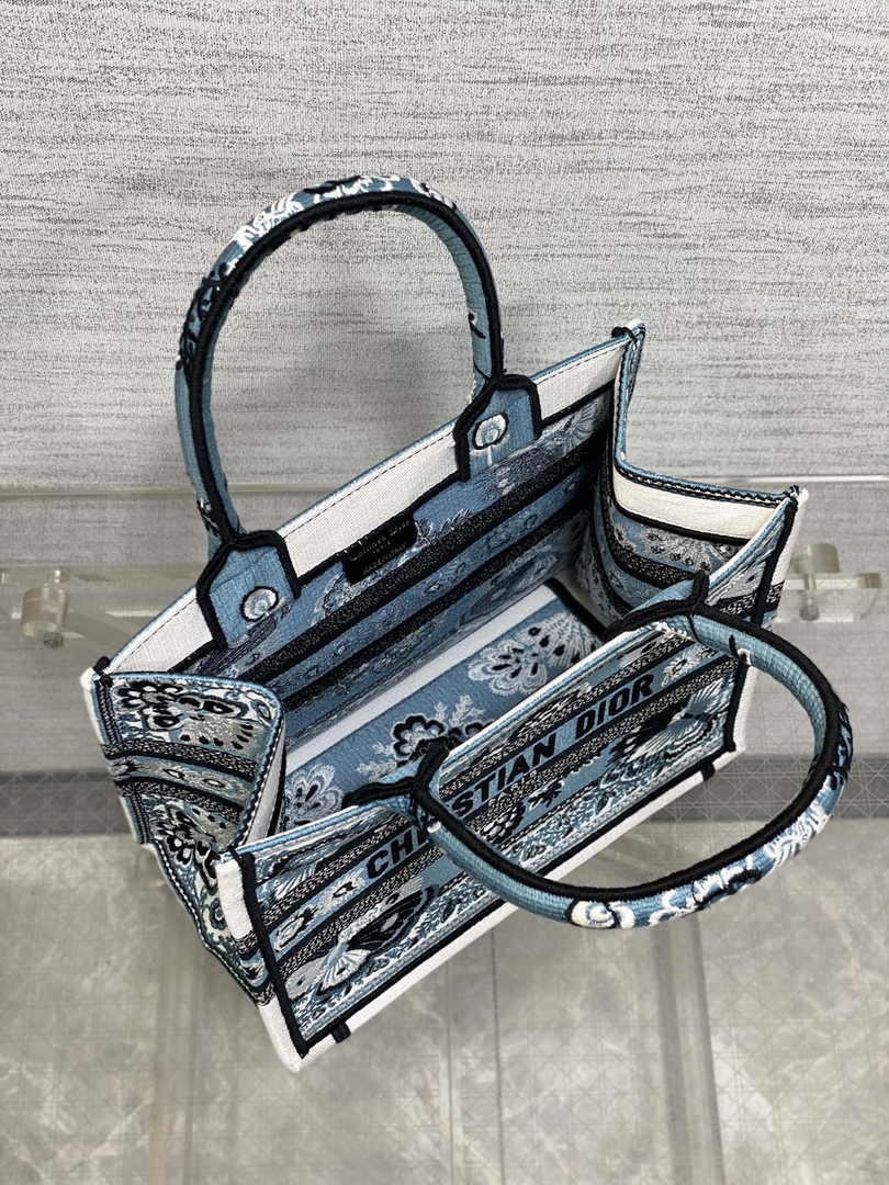 Dior Small Book Tote M1265 Toile de Jouy Embroidery M3544