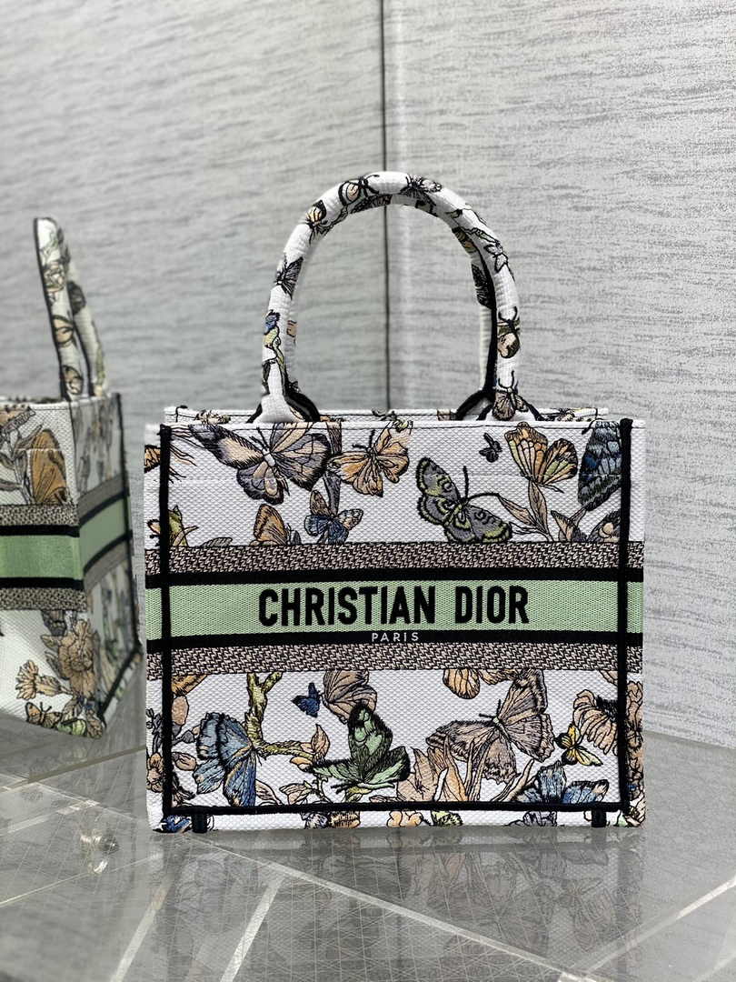 Dior Small Book Tote M1265 Toile de Jouy Embroidery M3558
