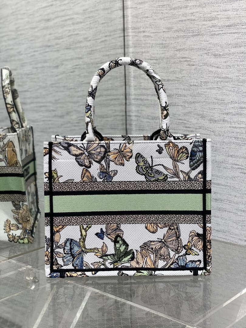 Dior Small Book Tote M1265 Toile de Jouy Embroidery M3558