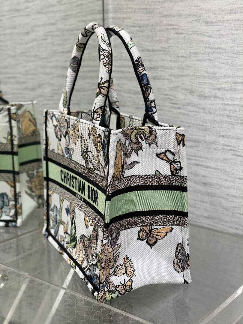 Dior Small Book Tote M1265 Toile de Jouy Embroidery M3558
