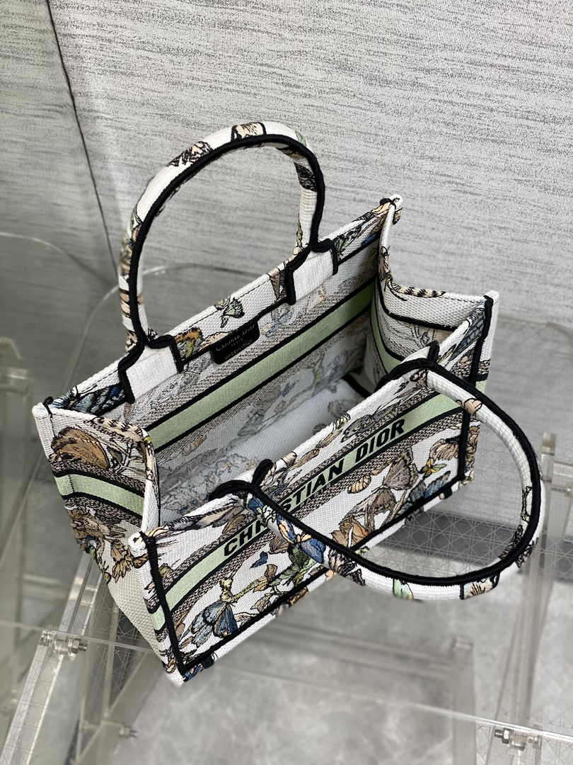 Dior Small Book Tote M1265 Toile de Jouy Embroidery M3558