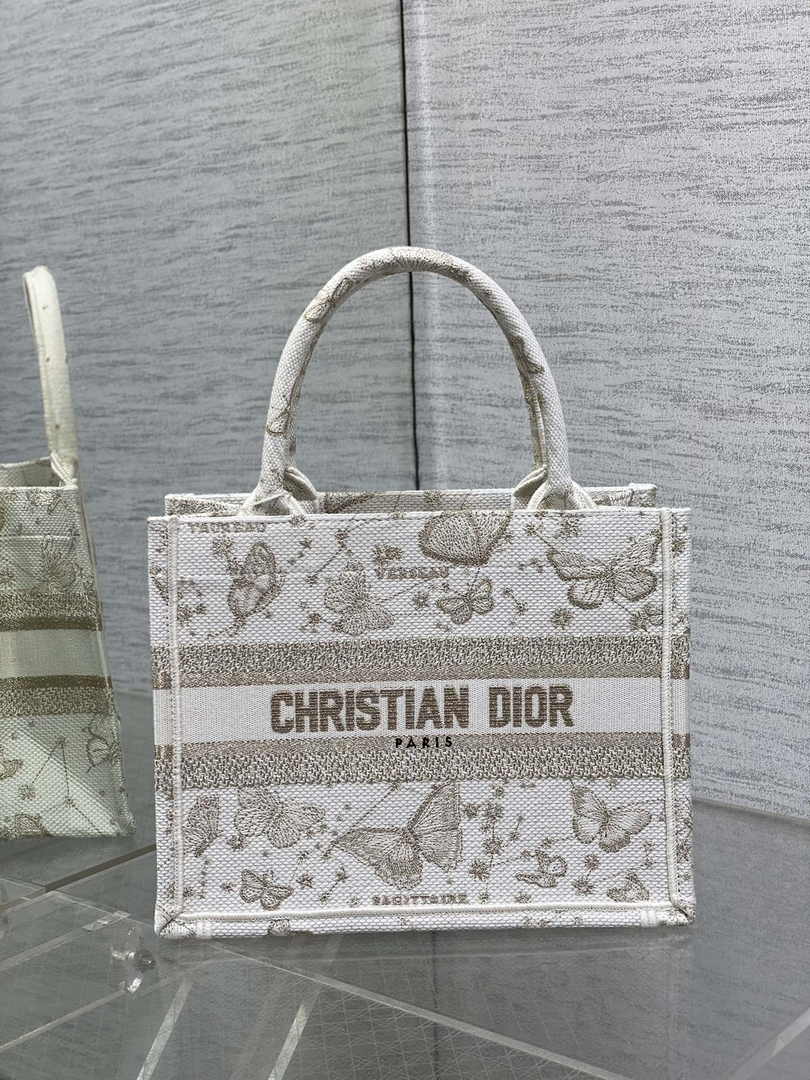 Dior Small Book Tote M1265 Toile de Jouy Embroidery M3557