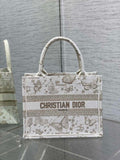 Dior Small Book Tote M1265 Toile de Jouy Embroidery M3557