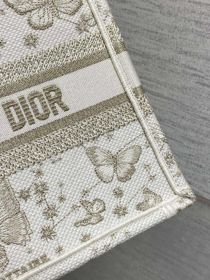 Dior Small Book Tote M1265 Toile de Jouy Embroidery M3557