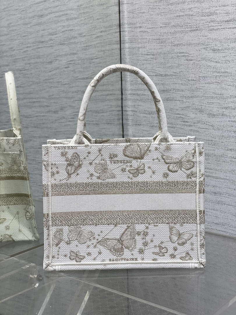 Dior Small Book Tote M1265 Toile de Jouy Embroidery M3557