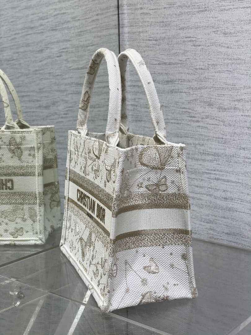Dior Small Book Tote M1265 Toile de Jouy Embroidery M3557