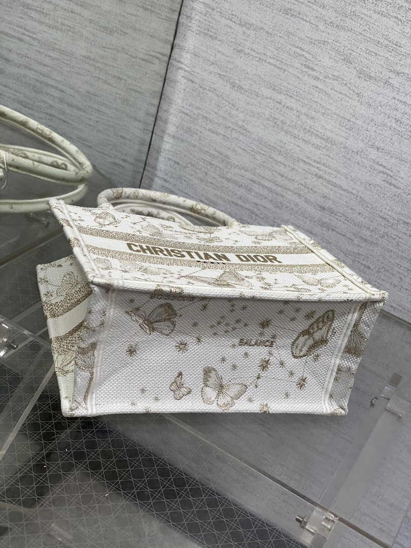 Dior Small Book Tote M1265 Toile de Jouy Embroidery M3557