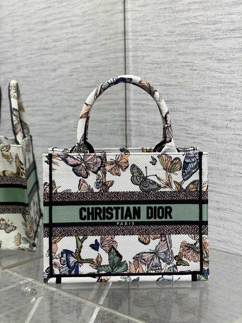 Dior Small Book Tote M1265 Toile de Jouy Embroidery M3556
