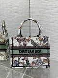 Dior Small Book Tote M1265 Toile de Jouy Embroidery M3556