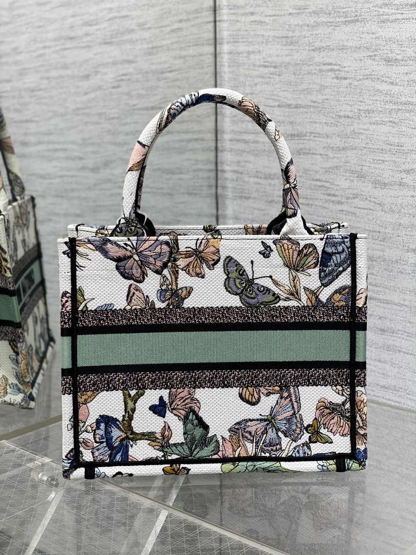 Dior Small Book Tote M1265 Toile de Jouy Embroidery M3556