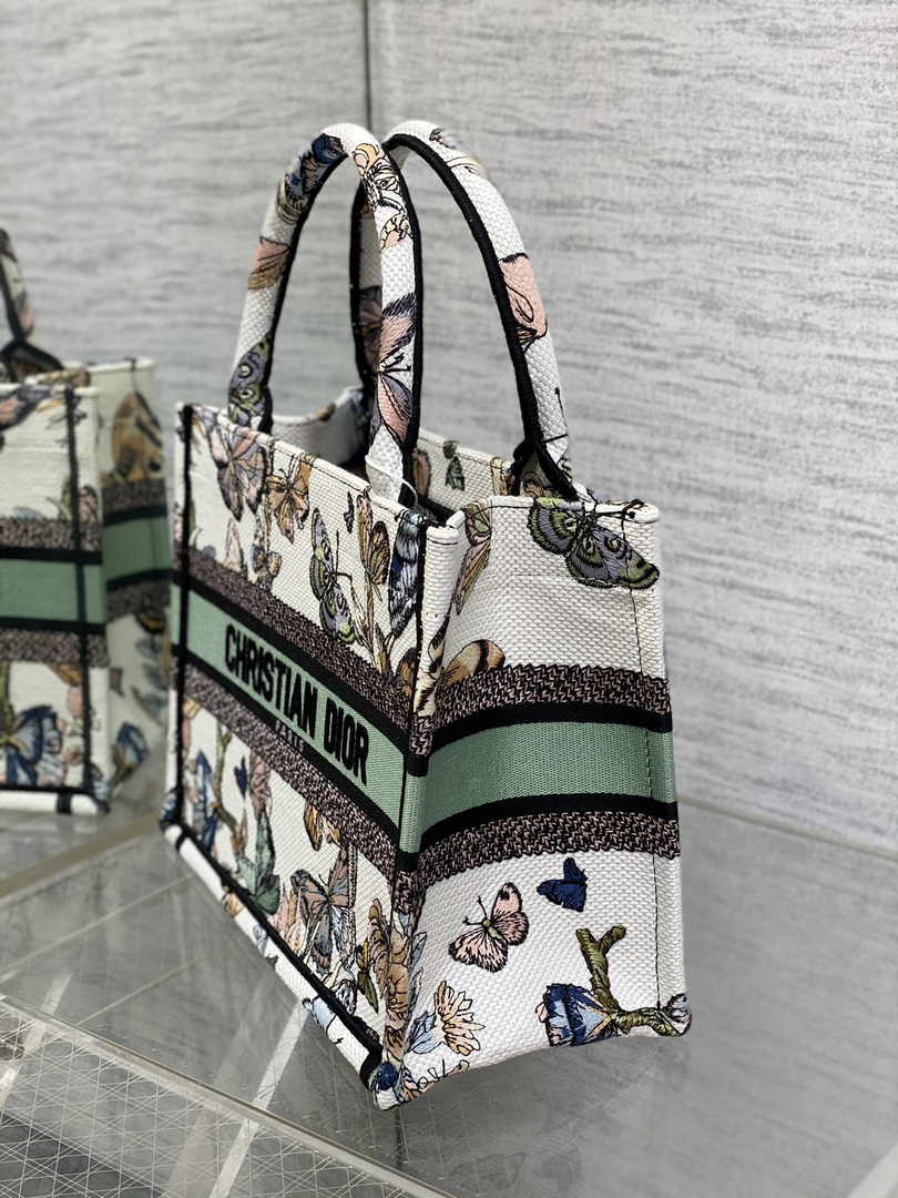 Dior Small Book Tote M1265 Toile de Jouy Embroidery M3556