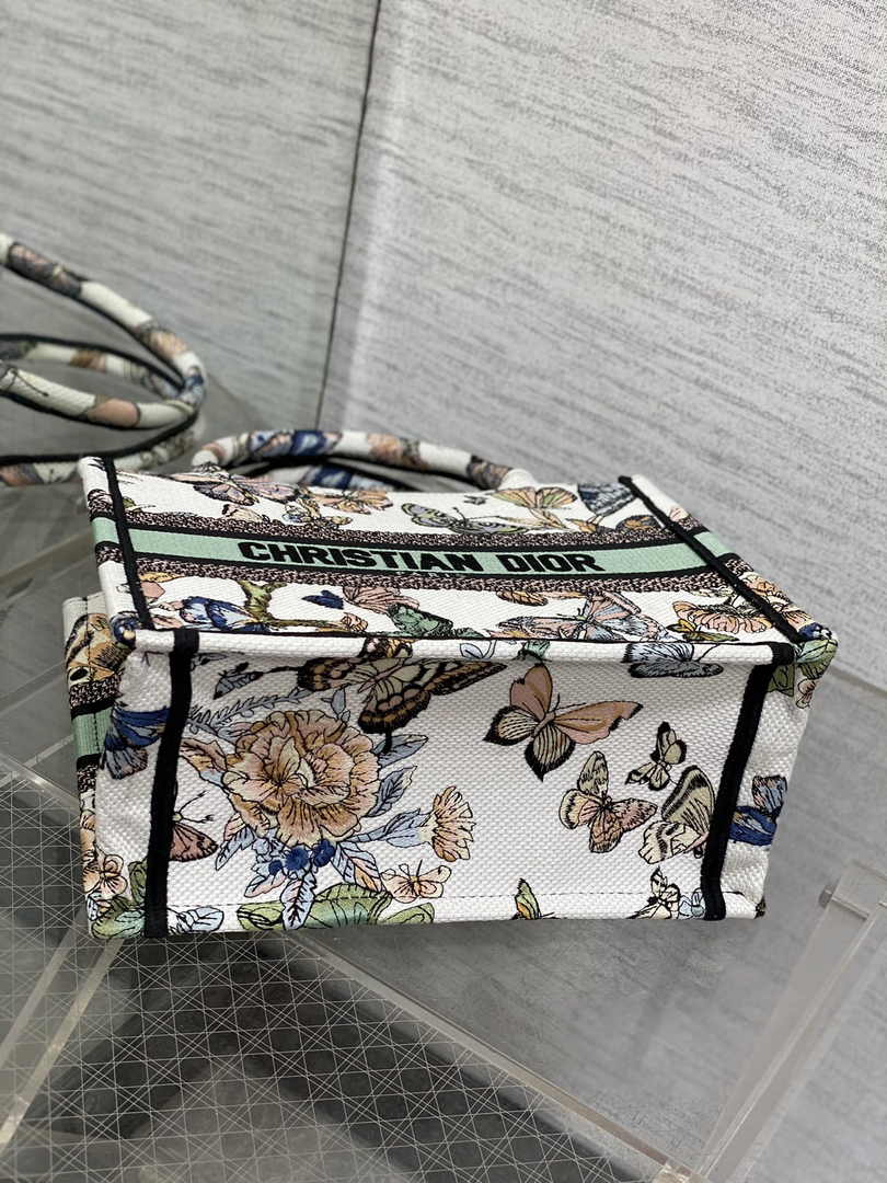 Dior Small Book Tote M1265 Toile de Jouy Embroidery M3556