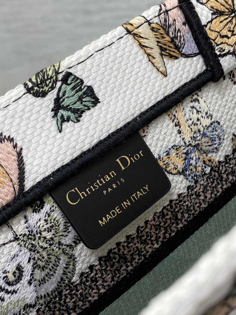 Dior Small Book Tote M1265 Toile de Jouy Embroidery M3556