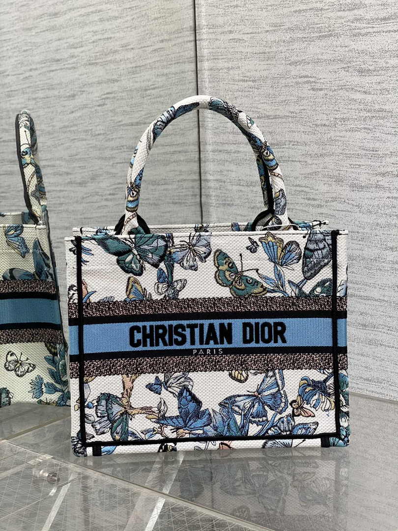 Dior Small Book Tote M1265 Toile de Jouy Embroidery M3555
